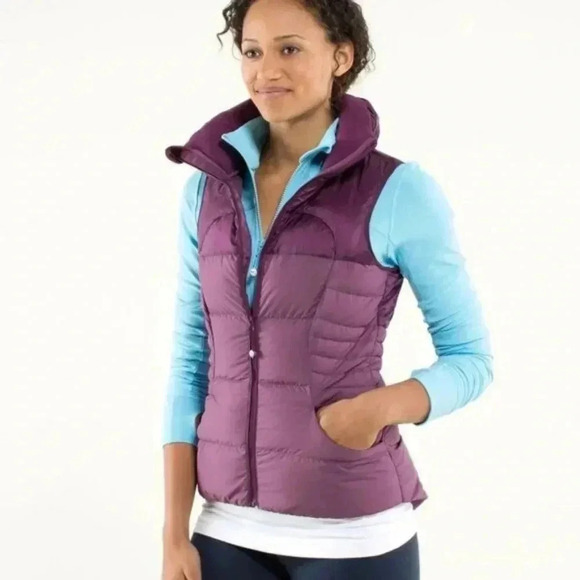 lululemon athletica Jackets & Blazers - Lululemon Fluffin' Awesome Puffer Vest Goose Down Plum Purple Size Small